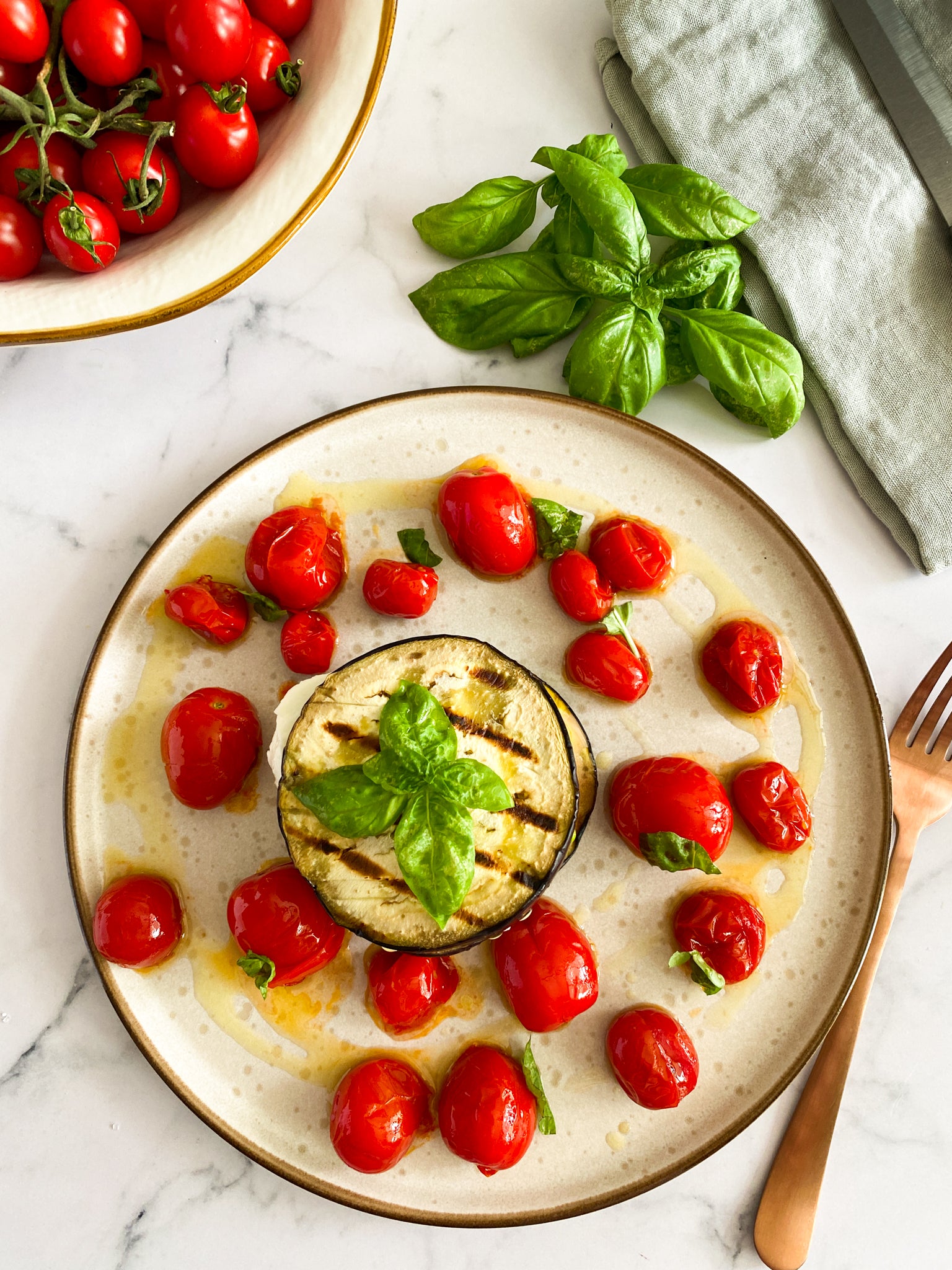 Italian Grilled Eggplant Caprese with Garlic Infused Olive Oil – Costabile Brand