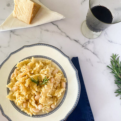 Pasta fagioli (beans) with rosemary